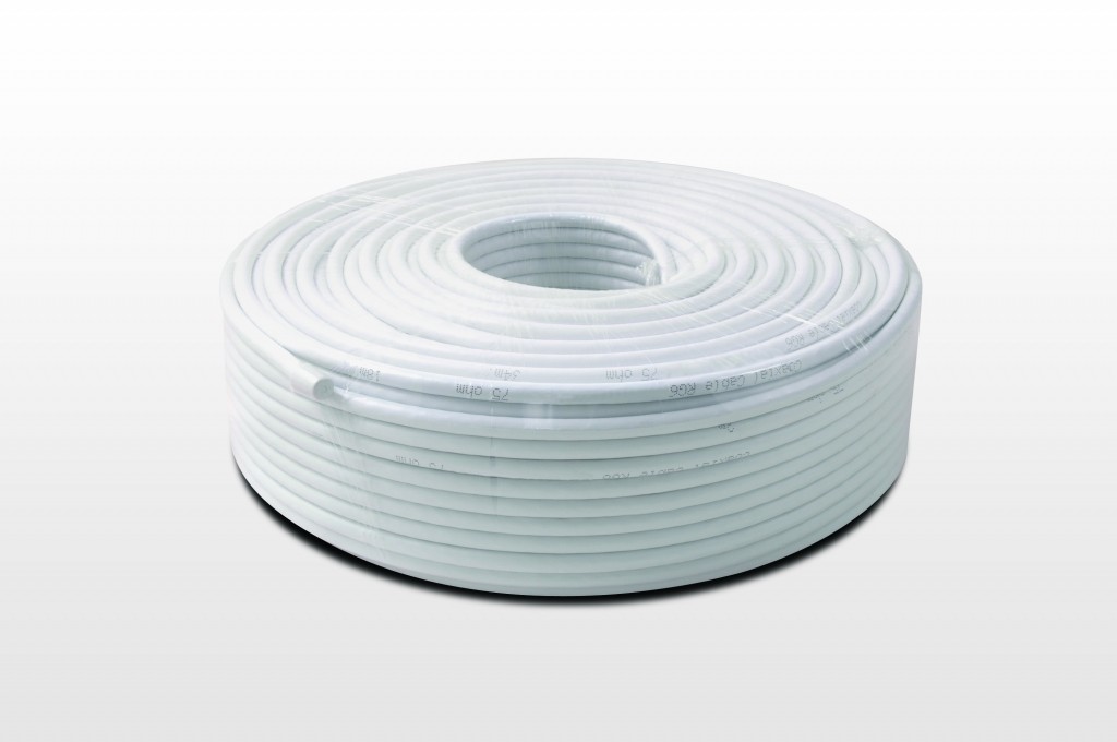 Koaxiálny kábel AMIKO RG6 BC COPPER, PVC, Tri-Shield, 100m balenie
