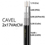 Multi Koaxiálny kábel CAVEL 2x17VAtCM, LSZH, čierny, Class A, predaj na metre