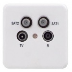 Koncová zásuvka Signal TV/R/2xSAT 2,5 dB krytka + krabička