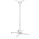 Stropný držiak na projektor Vivolink 35kg max, 60.5 - 90.5 cm, 360°, biela farba