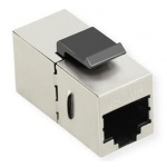 Konektor Keystone cat6a, tienený, strieborný, spojka RJ45