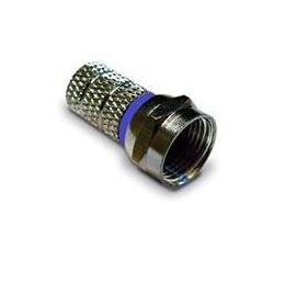 Kvalitný F-konektor FRACARRO CF70B 7mm, modrý, s gumičkou