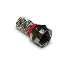 Kvalitný F-konektor FRACARRO CF50B 5mm, červený, s gumičkou