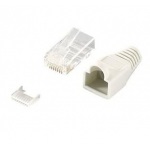 Konektor RJ45 Cat6, krimplovací, netienený, sada s krytkou