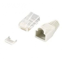 Konektor RJ45 Cat6, krimplovací, netienený, sada s krytkou