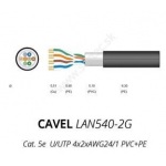 LAN kábel vonkajší CAVEL 540 2G, Cat.5e, PVC+PE, UTP, 300m  balenie