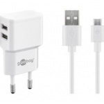 Nabíjačka USB 230 V, 5 V - 2,4 A + kábel USB 2,0 MICRO-B M/M 1m