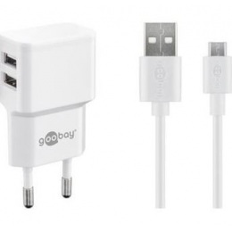 Nabíjačka USB 230 V, 5 V - 2,4 A + kábel USB 2,0 MICRO-B M/M 1m