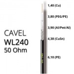 Koaxiálny kábel CAVEL WL240, PE, 50 Ohm 6,10mm, predaj na metre