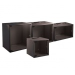 Nástenný rozvádzač RACK 19", 6U, sklo, hĺbka 450mm, čierny