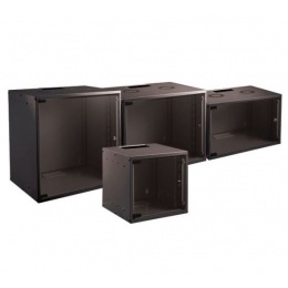 Nástenný rozvádzač RACK 19", 6U, sklo, hĺbka 450mm, čierny